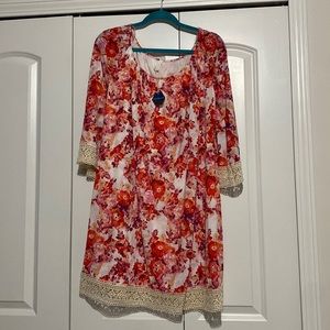 Floral, bell 3/4 sleeve, maternity dress